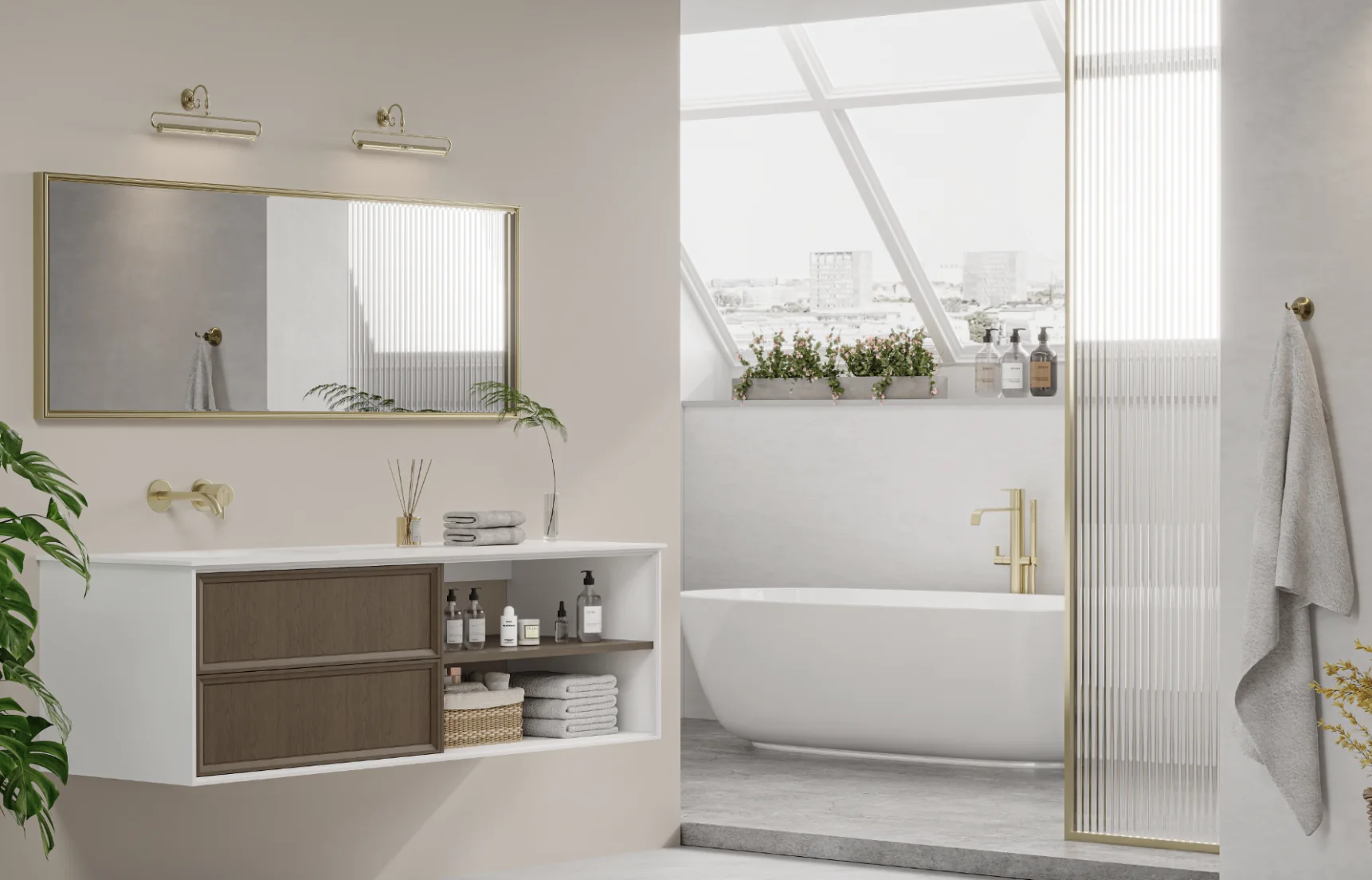 Atelier 60″ White Open-Shelf Vanity